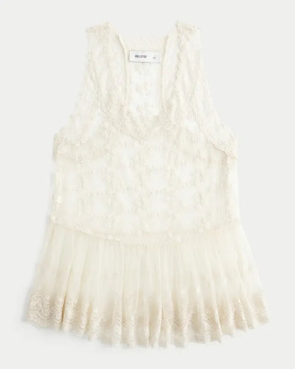 All-Over Lace Racerback Tank