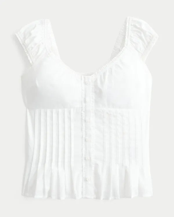 V-Neck Pintuck Top