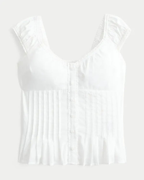 V-Neck Pintuck Top
