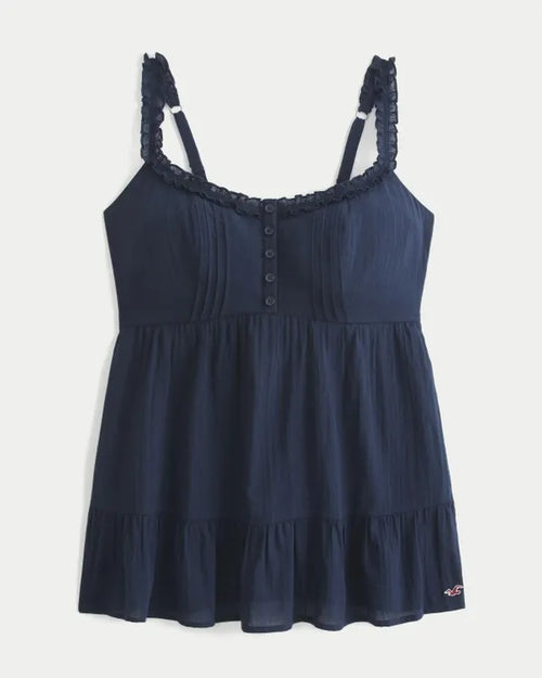 Curvy Ruffle Trim Tunic Top