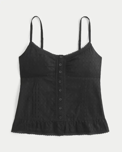 Peplum Button Front Top
