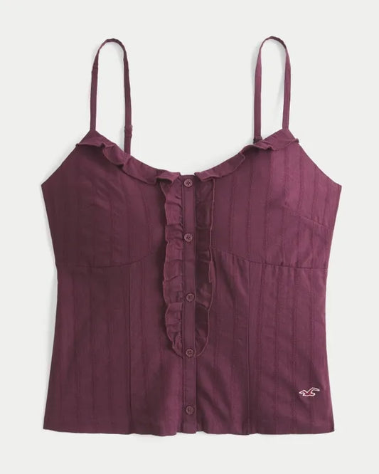Textured Ruffle Icon Top