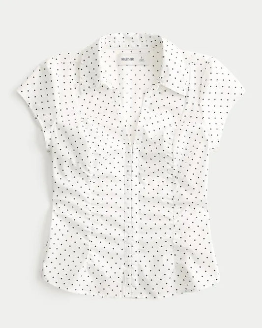 Hollister Ciara Ruched Short-Sleeve Shirt