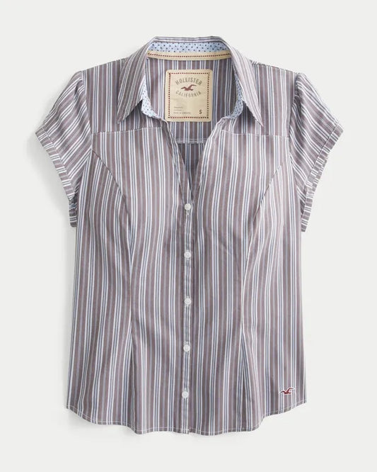 Short-Sleeve Button-Through Shirt