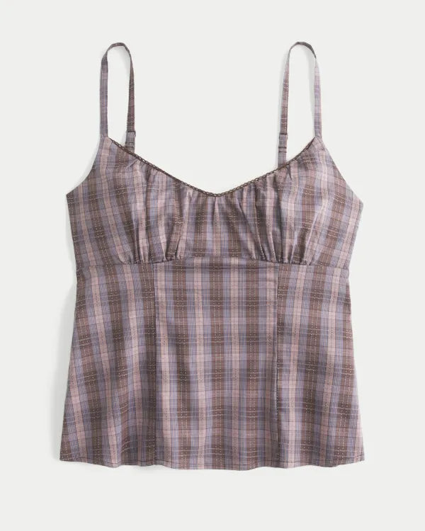 Plaid Babydoll Tank