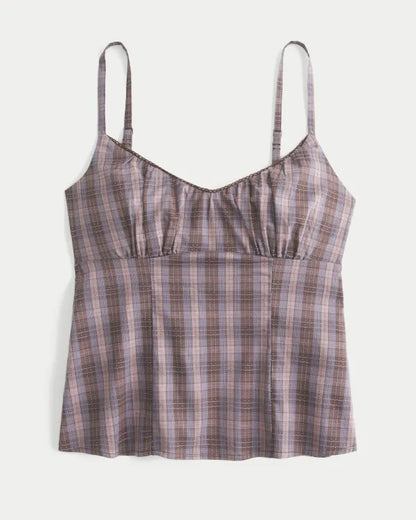 Plaid Babydoll Tank