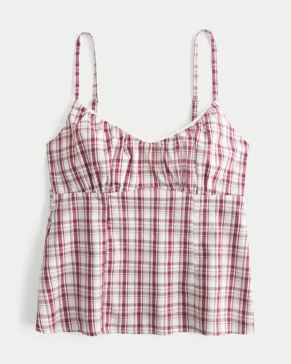 Plaid Babydoll Tank