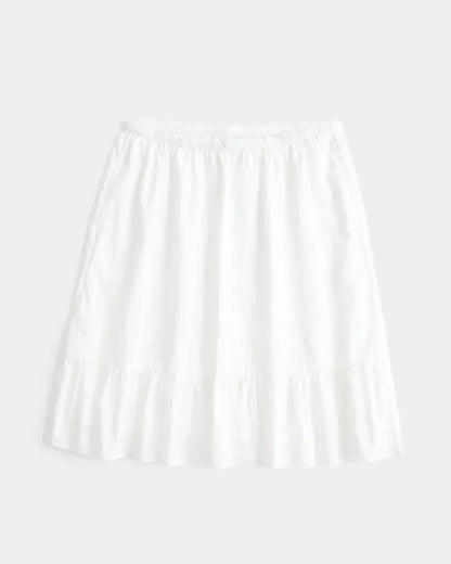 Low-Rise Textural Tea-Length Skirt