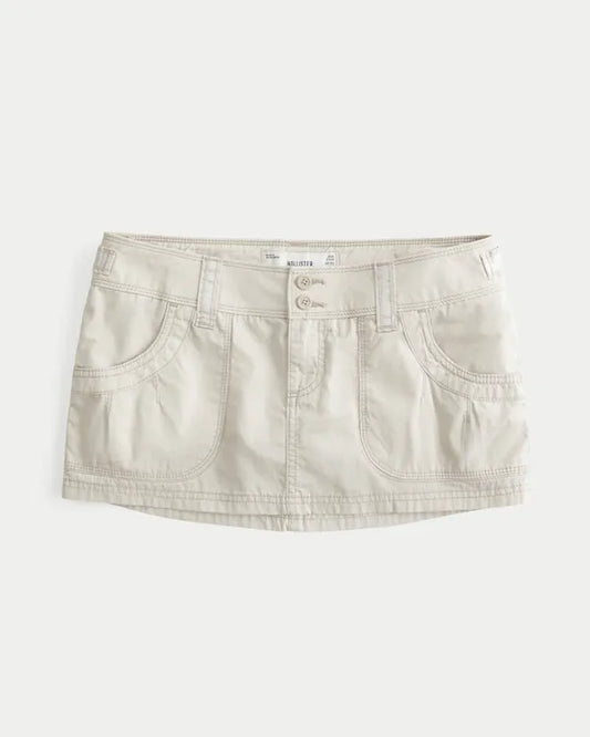 Hollister Andi Adjustable Poplin Micro Mini Skort
