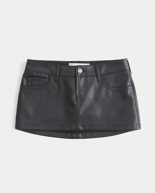 Ultra Low-Rise Faux Leather Micro Mini Skort