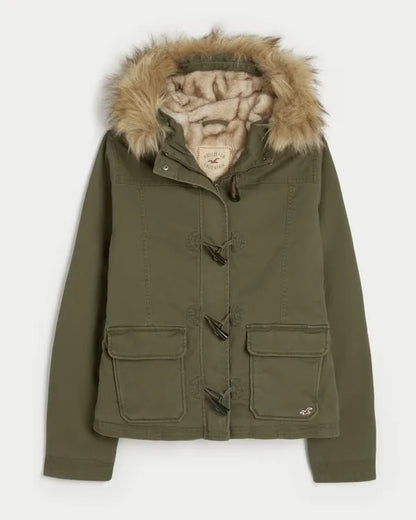 Faux Fur-Lined Toggle Jacket
