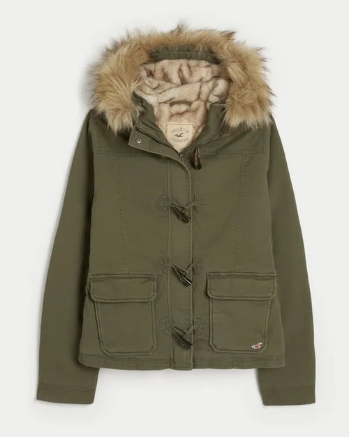 Faux Fur-Lined Toggle Jacket