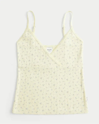 Pointelle Wrap Tank