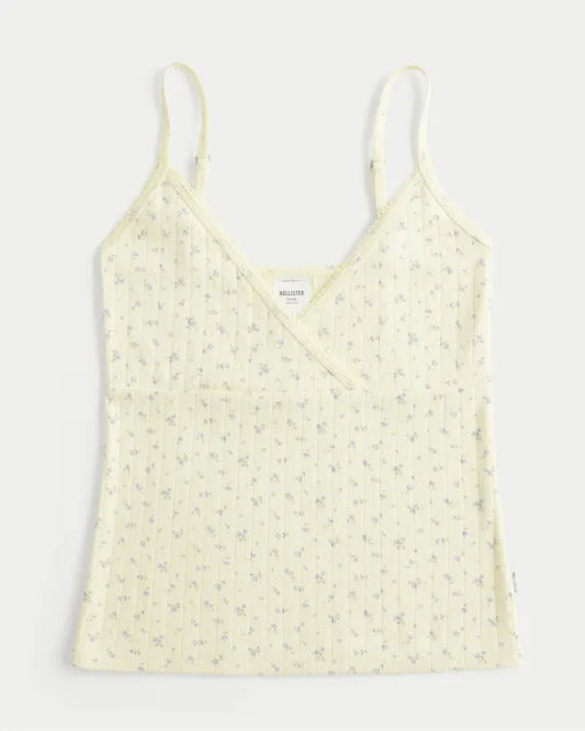 Pointelle Wrap Tank