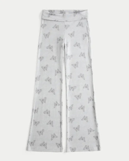 Always Cozy Knit Foldover Waist Flare Pants