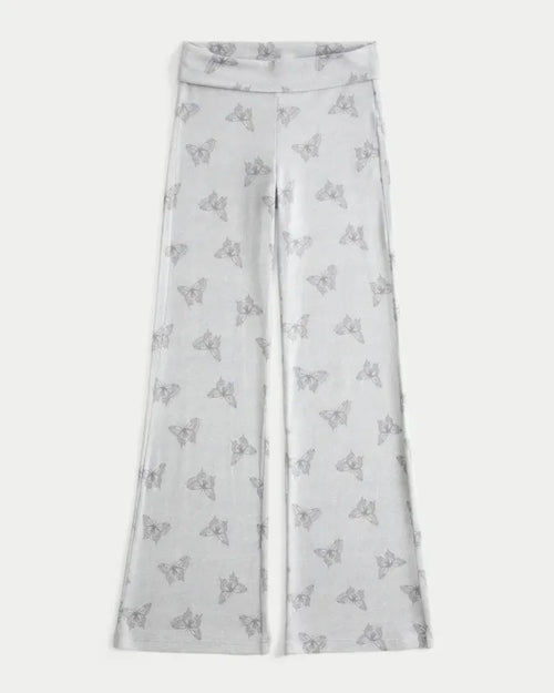 Always Cozy Knit Foldover Waist Flare Pants