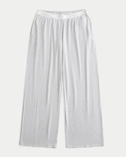 Cozy Rib Elastic Waist Wide-Leg Pants