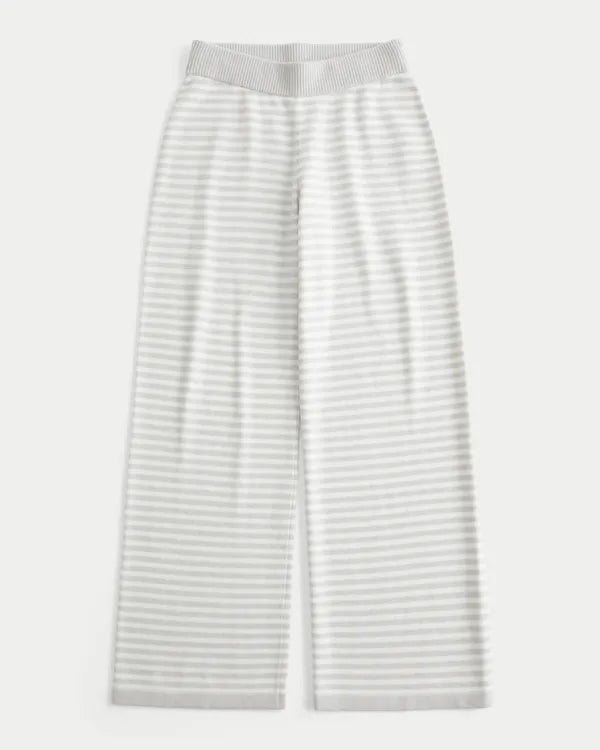 Low-Rise Sweater-Knit Straight Pants