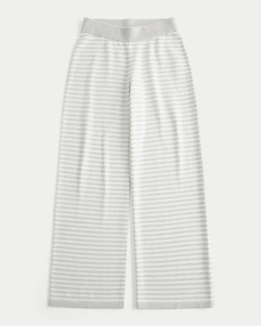 Low-Rise Sweater-Knit Straight Pants