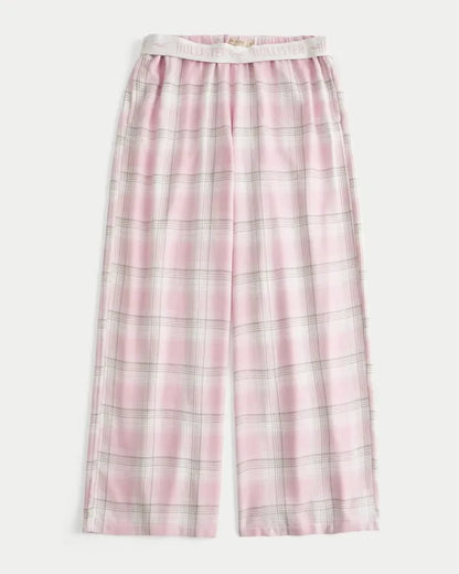Low-Rise Logo Waist Flannel Pants