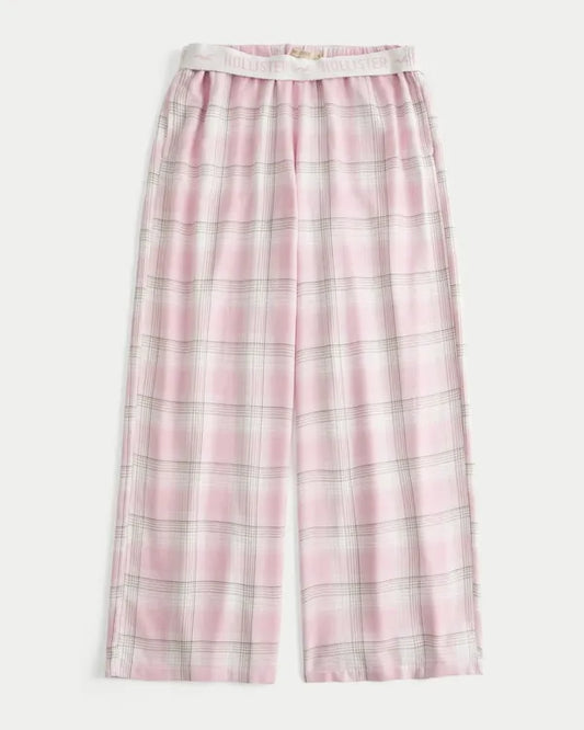 Low-Rise Logo Waist Flannel Pants