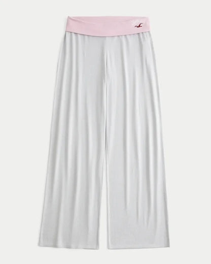 Always Cozy Foldover Waist Knit Wide-Leg Pants