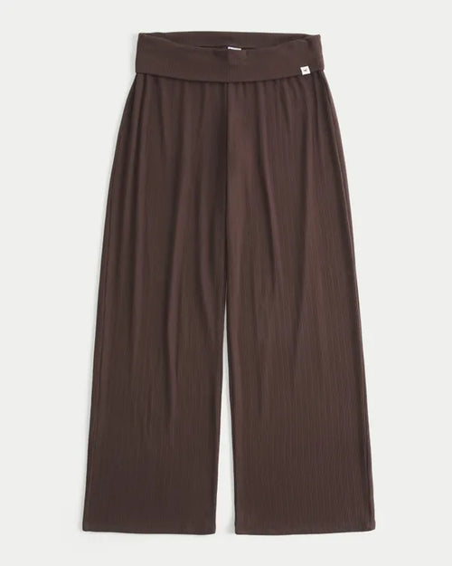Ultimate Cozy Rib Foldover Waist Wide-Leg Pants