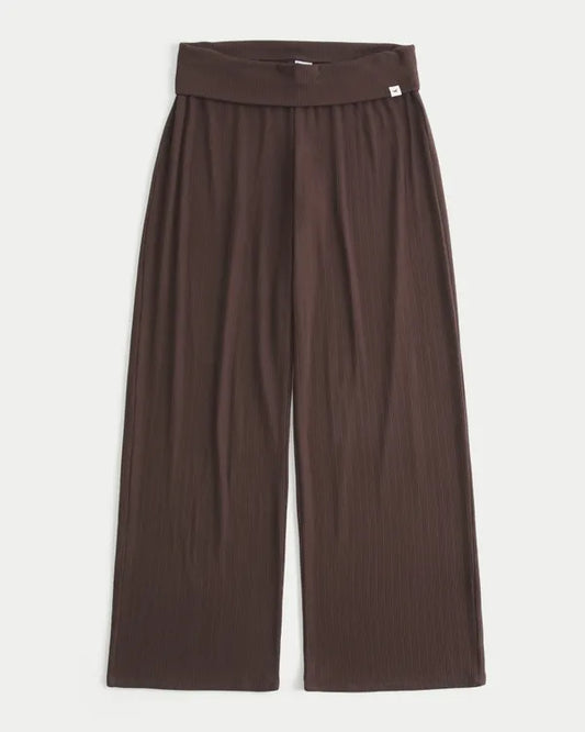 Ultimate Cozy Rib Foldover Waist Wide-Leg Pants