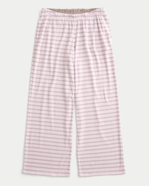 Cozy Pointelle Wide-Leg Pants