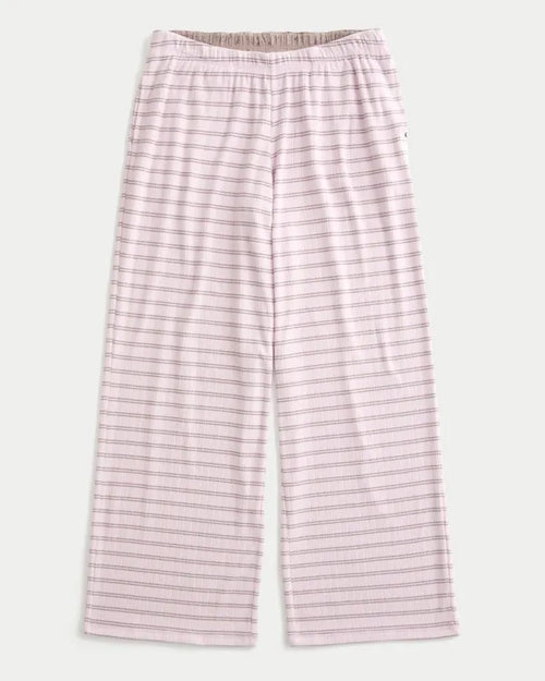 Cozy Pointelle Wide-Leg Pants