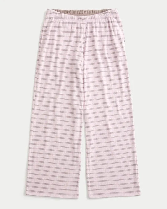 Cozy Pointelle Wide-Leg Pants