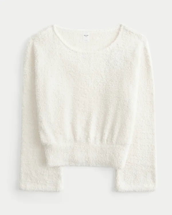Cozy Bouclé Off-the-Shoulder Top