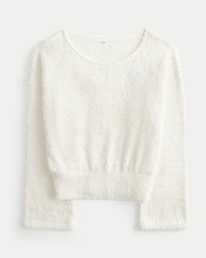 Cozy Bouclé Off-the-Shoulder Top
