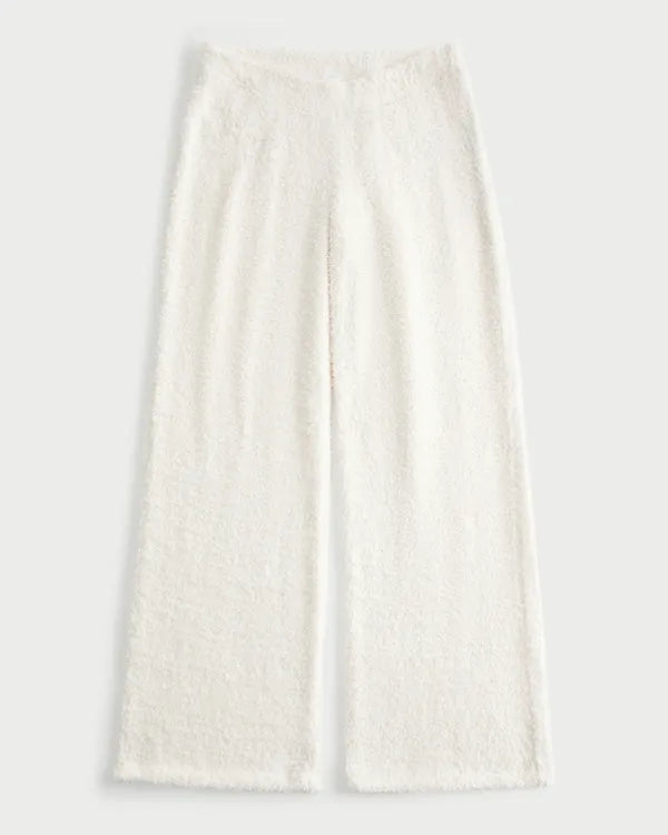 Cozy Bouclé Wide-Leg Pants