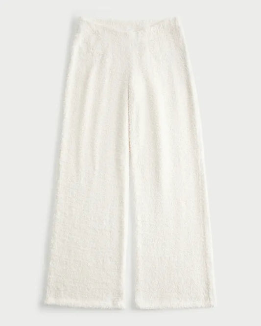 Cozy Bouclé Wide-Leg Pants