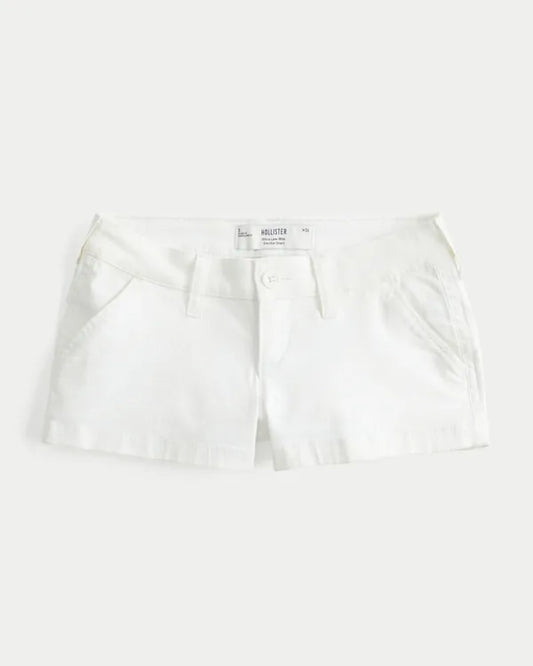 Twill Shortie Shorts