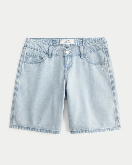 Hollister Andi Adjustable Ultra Low-Rise Baggy Jean Shorts