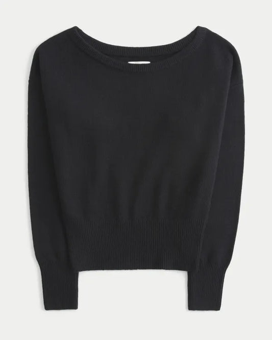 Slouchy Banded Off-the-Shoulder Sweater