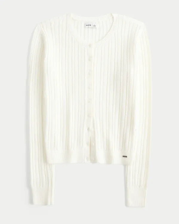 Textural Cable-Knit Cardigan