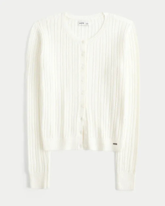 Textural Cable-Knit Cardigan