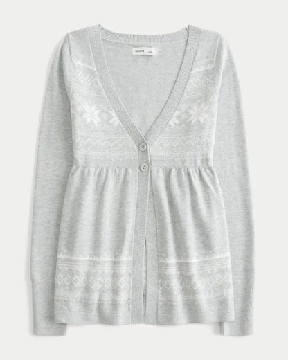 Long-Sleeve Flyaway Babydoll Cardigan
