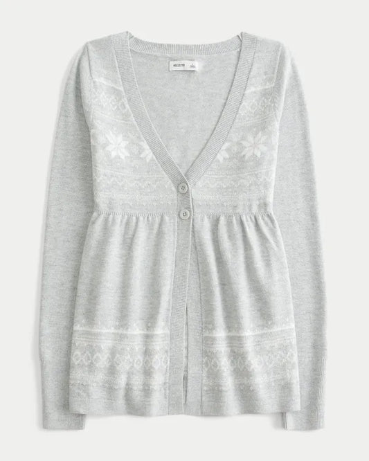 Long-Sleeve Flyaway Babydoll Cardigan