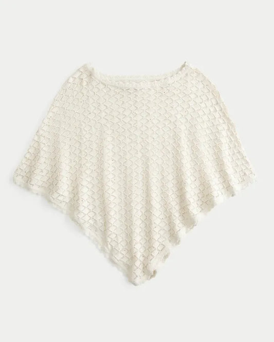 Open-Stitch Sequin Poncho