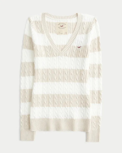 Hollister Ivy Cable-Knit V-Neck Sweater