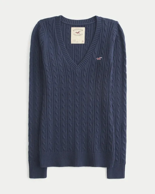 Hollister Ivy Cable-Knit V-Neck Sweater