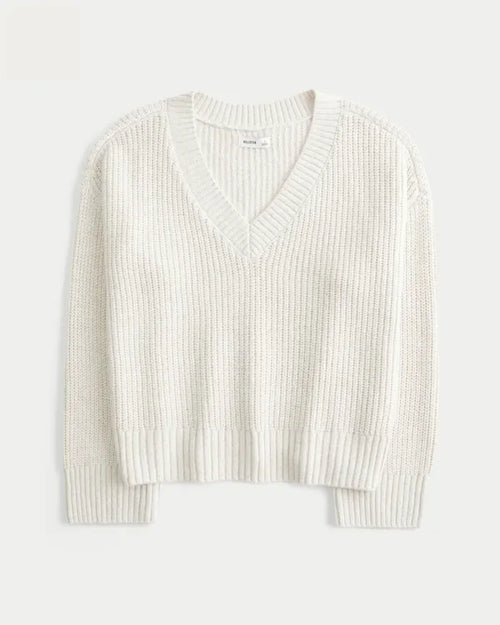 Easy V-Neck Shaker Sweater