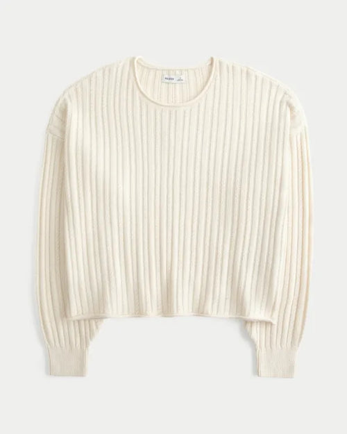 Easy Cable-Knit Crew Sweater