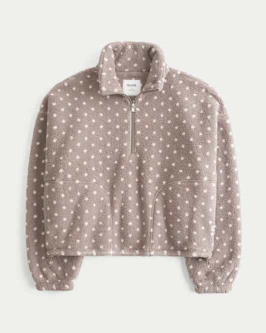 Dot Sherpa Half-Zip Sweatshirt