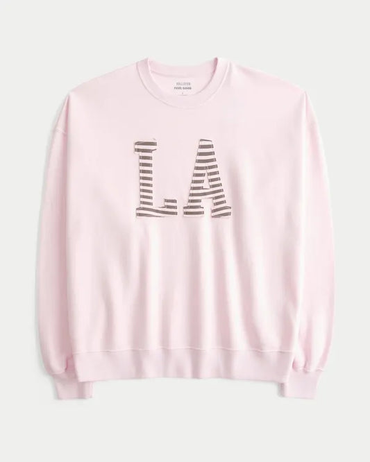 Hollister Feel Good Oversized LA Graphic Crew Sweatshirt
