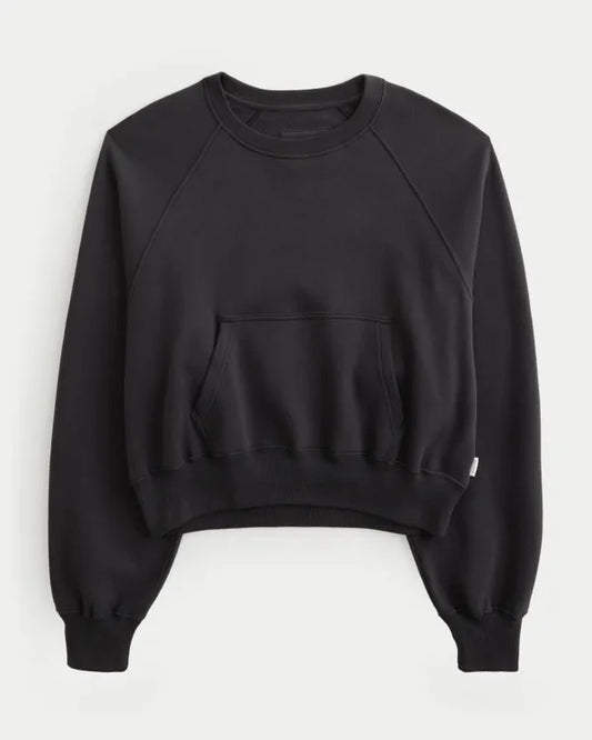 Hollister Cotton Collection Classic Raglan Crew Sweatshirt
